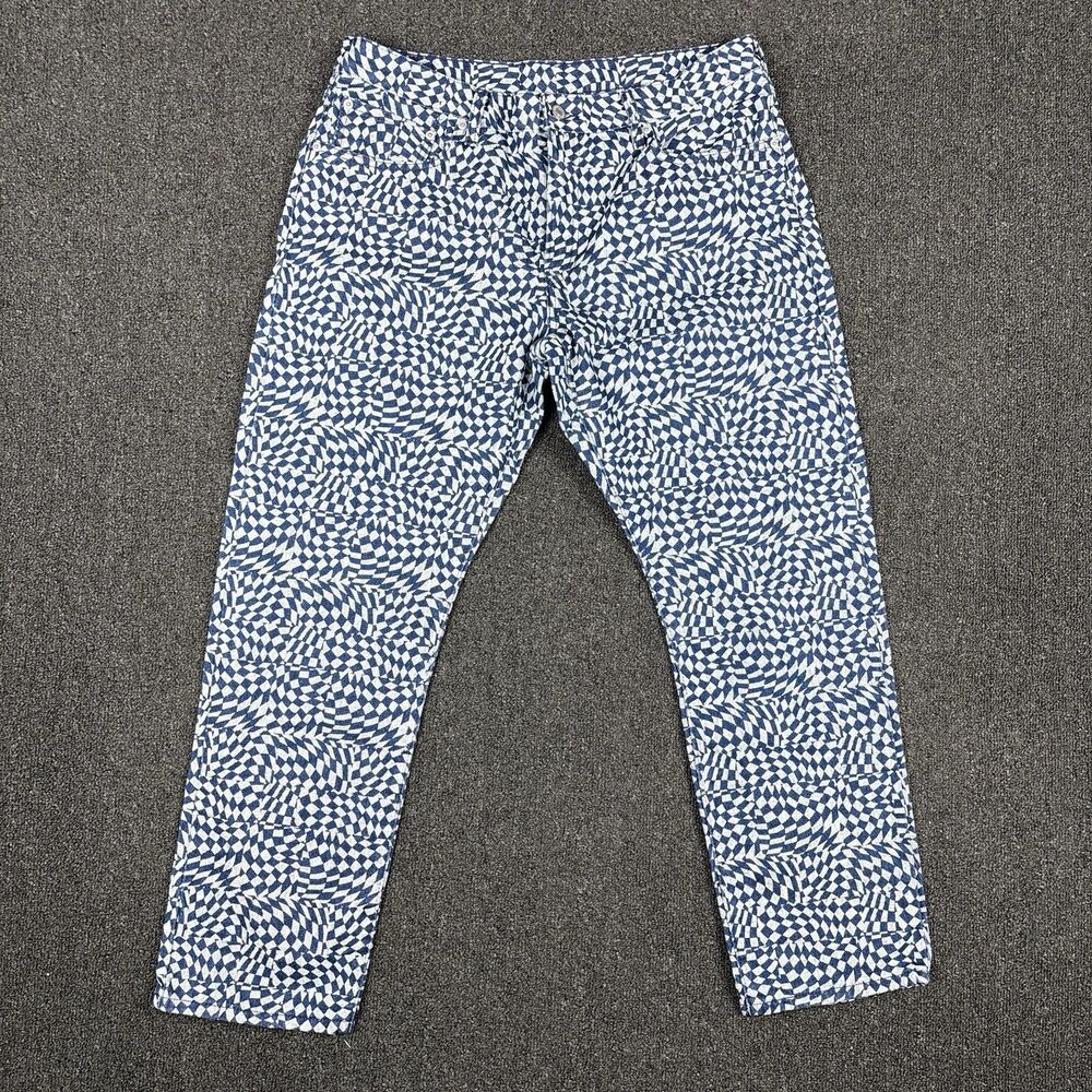 Levi’s Jeans Geometric Middy Straight Denim Checkered Rave Y2K Size 33x30